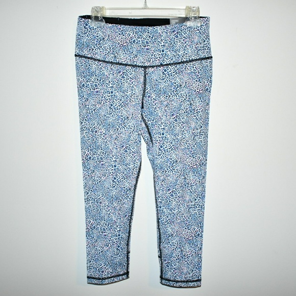 ❤HP❤VICTORIA SPORT BLUE LEOPARD KNOCKOUT CAPRI NWT - Picture 6 of 8